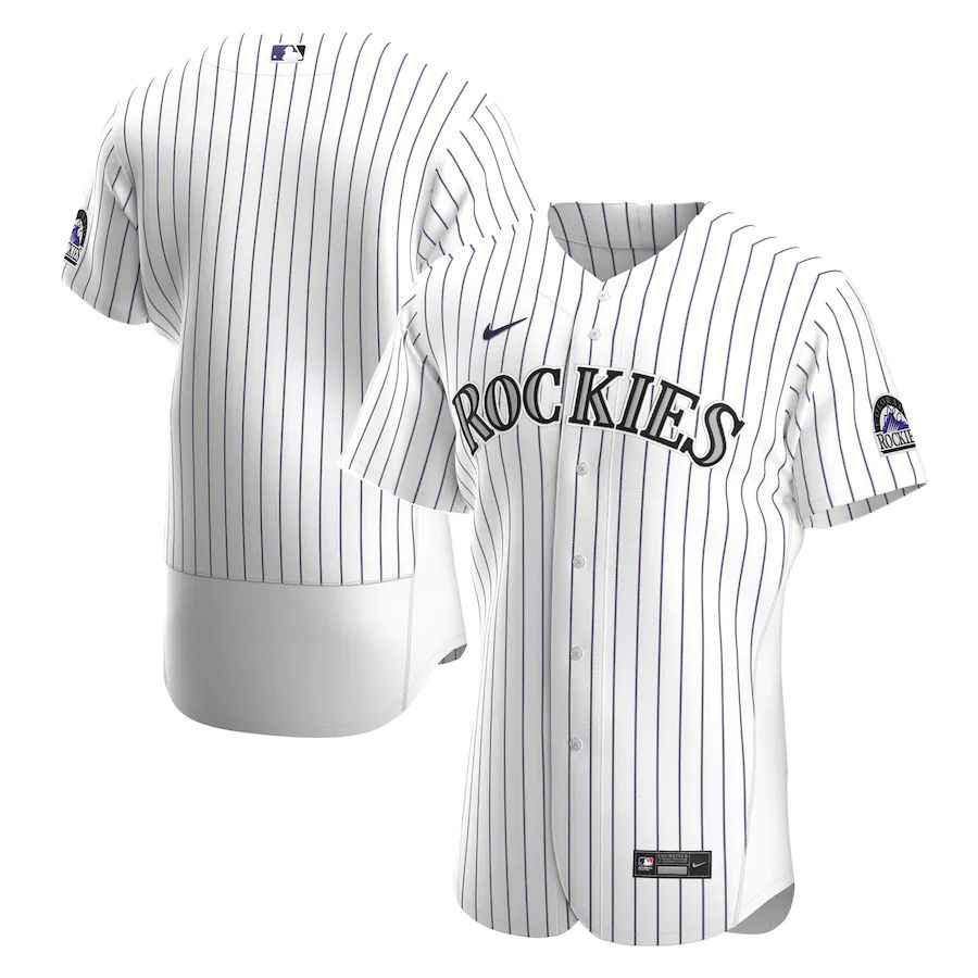 Mens Colorado Rockies Nike White Home Authentic Team MLB Jerseys